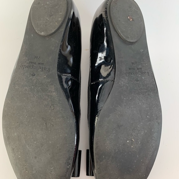 Kate Spade Tock Patent Leather Flats Bow Black - Picture 5 of 5